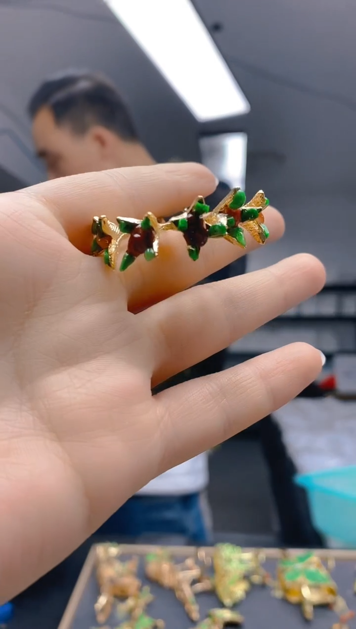 【闪购商品】翡翠耳饰合金0233翡翠发簪