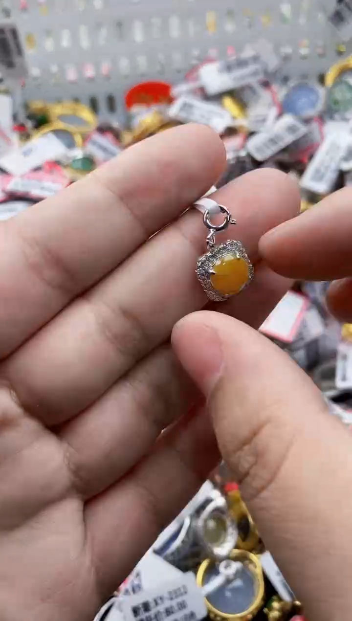 翡翠银S925镶嵌戒指88888---8