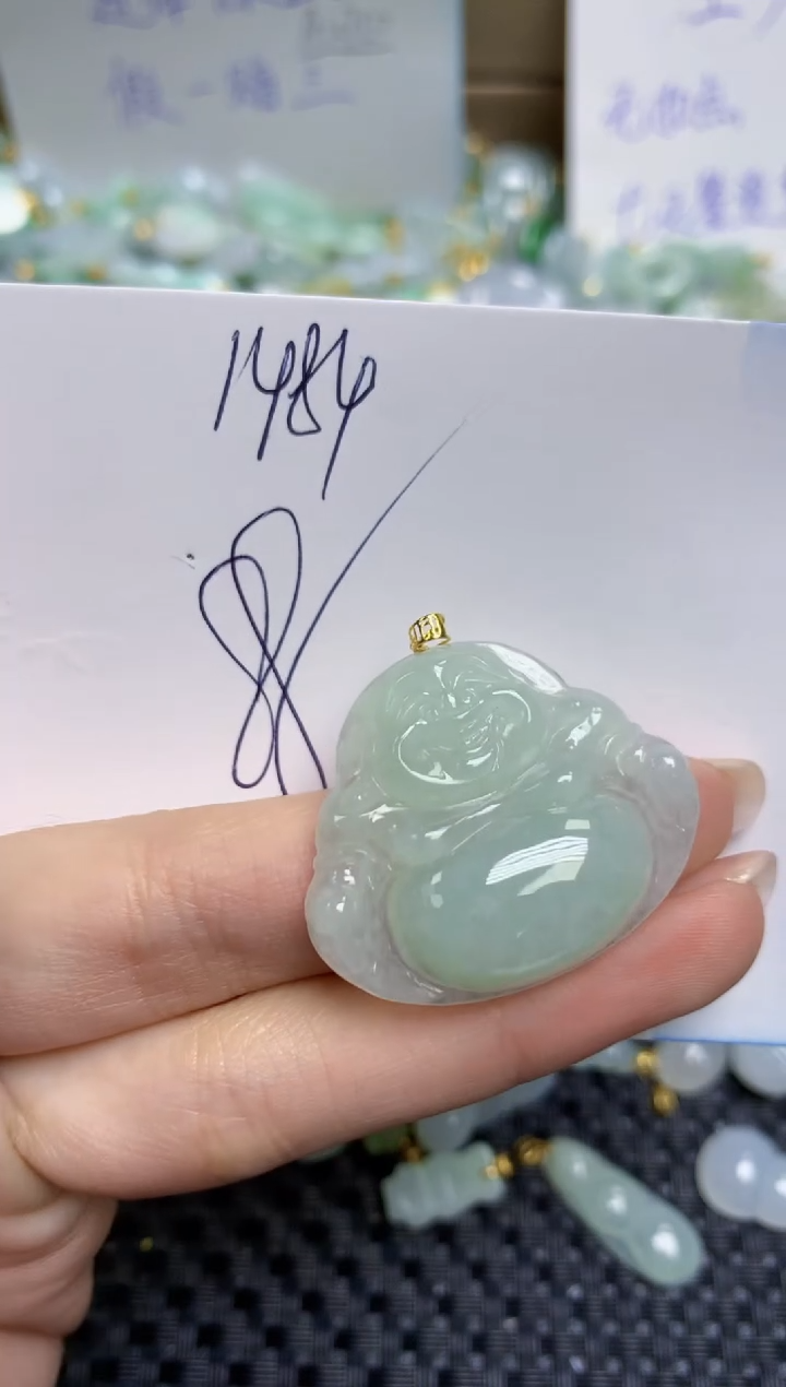 【闪购商品】翡翠颈饰18K金镶嵌天然缅甸A货翡翠