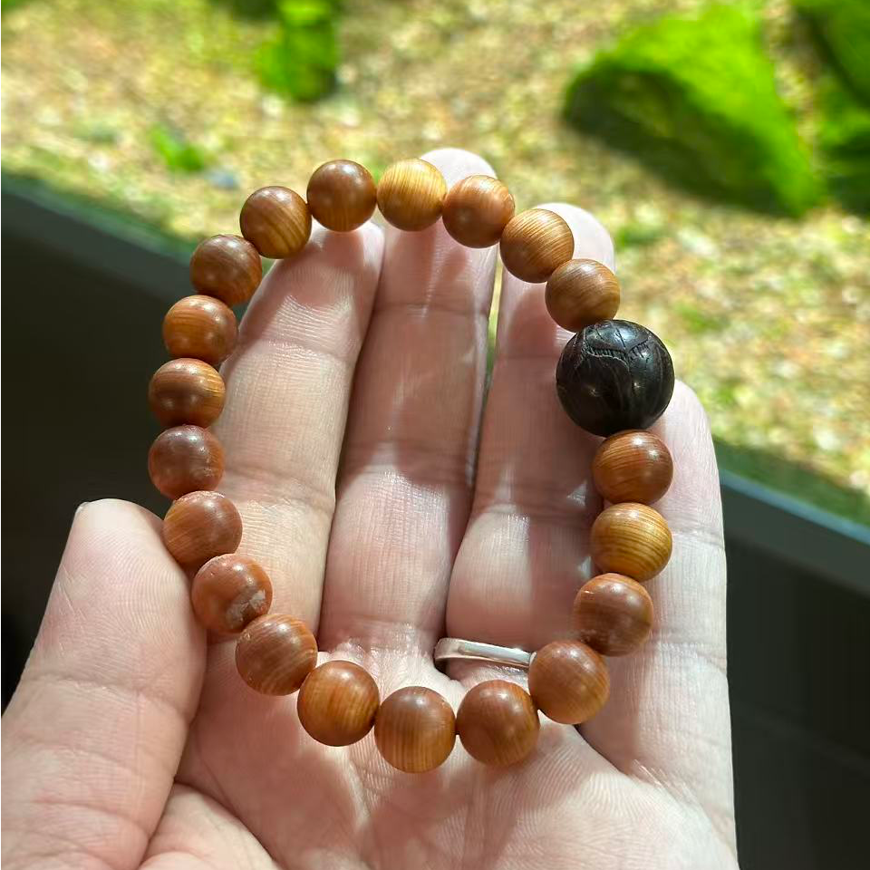 D 10mm崖柏搭配款单圈手串