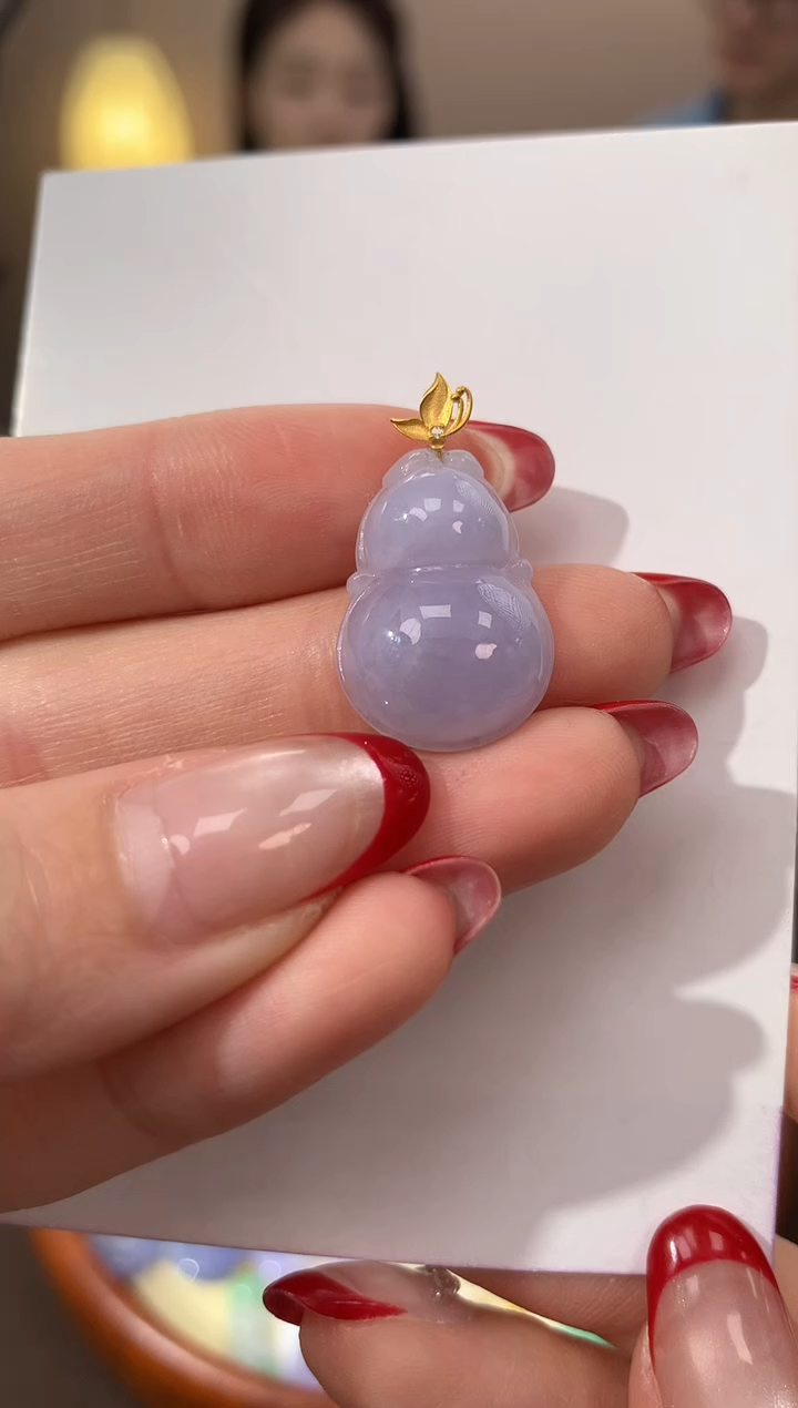 【闪购商品】翡翠颈饰18K金镶嵌天然缅甸a货翡翠