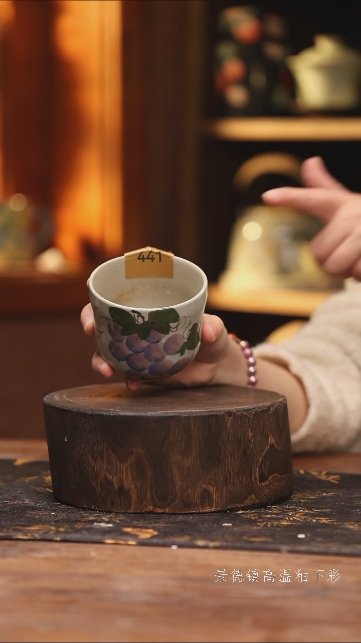 陶瓷景德镇高温釉下手绘陶瓷@L441@