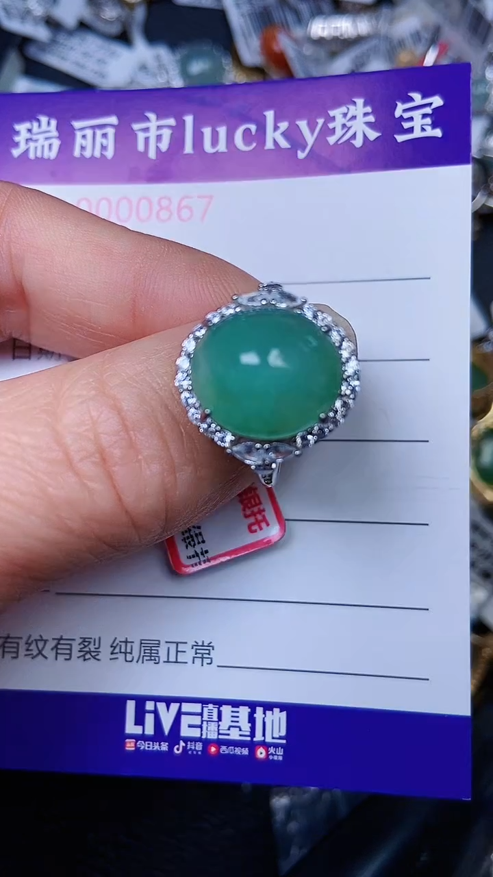 颈饰银S925镶嵌翡翠0867