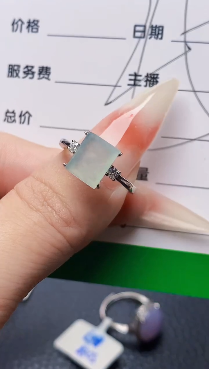 银S925镶嵌戒指翡翠1186