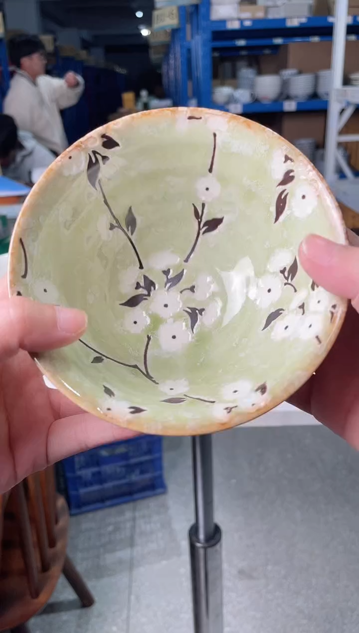 陶瓷青雪穗香5.2英寸斗型碗