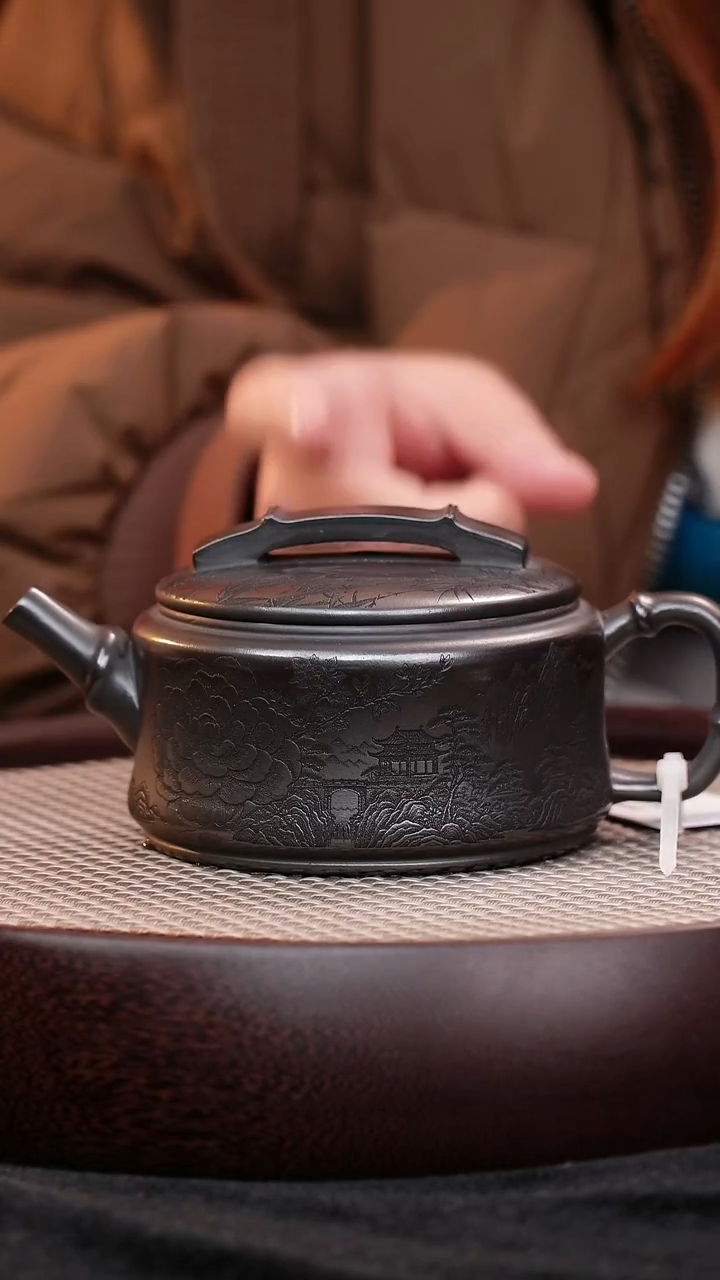 茶壶紫砂宜兴紫砂壶竹节汉瓦h08063