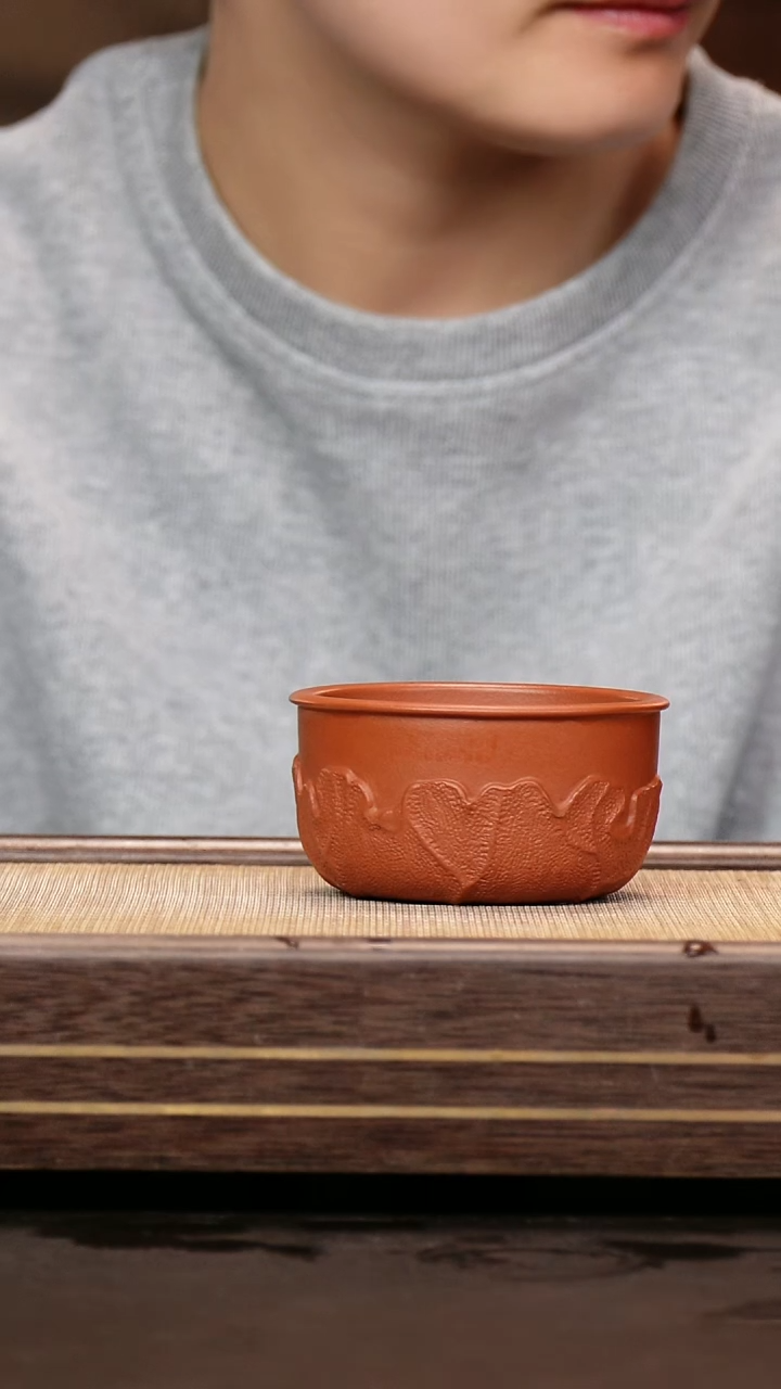 茶壶紫砂小煤窑朱泥 荷叶杯