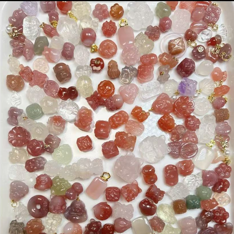 天然水晶玛瑙玉石配件多样性-可选款