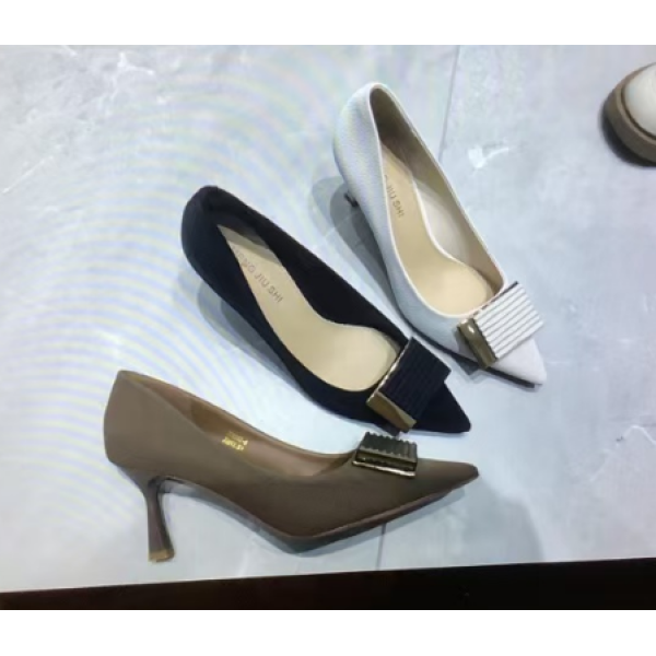 YD8892-8韩版尖头气质百搭高跟浅口单鞋