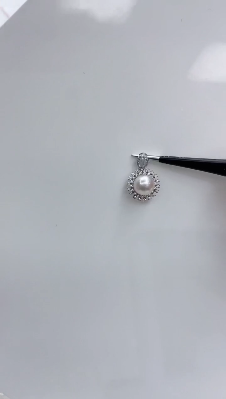 【闪购商品】海水珍珠吊坠(不含链)银S925镶嵌海水珍珠吊坠