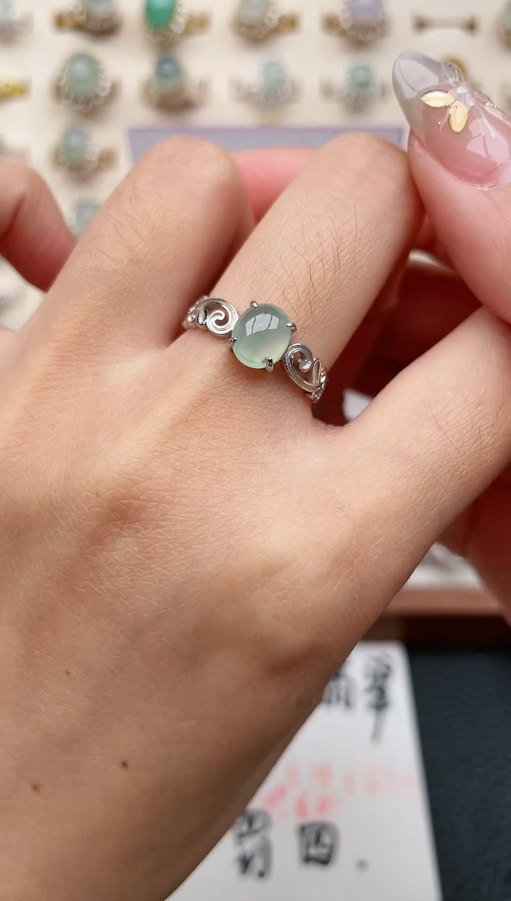 【闪购商品】翡翠戒指银S925镶嵌1111