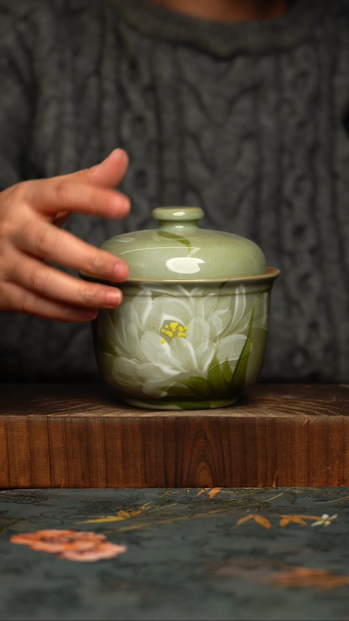 瓷片釉下彩手工手绘同款陶器