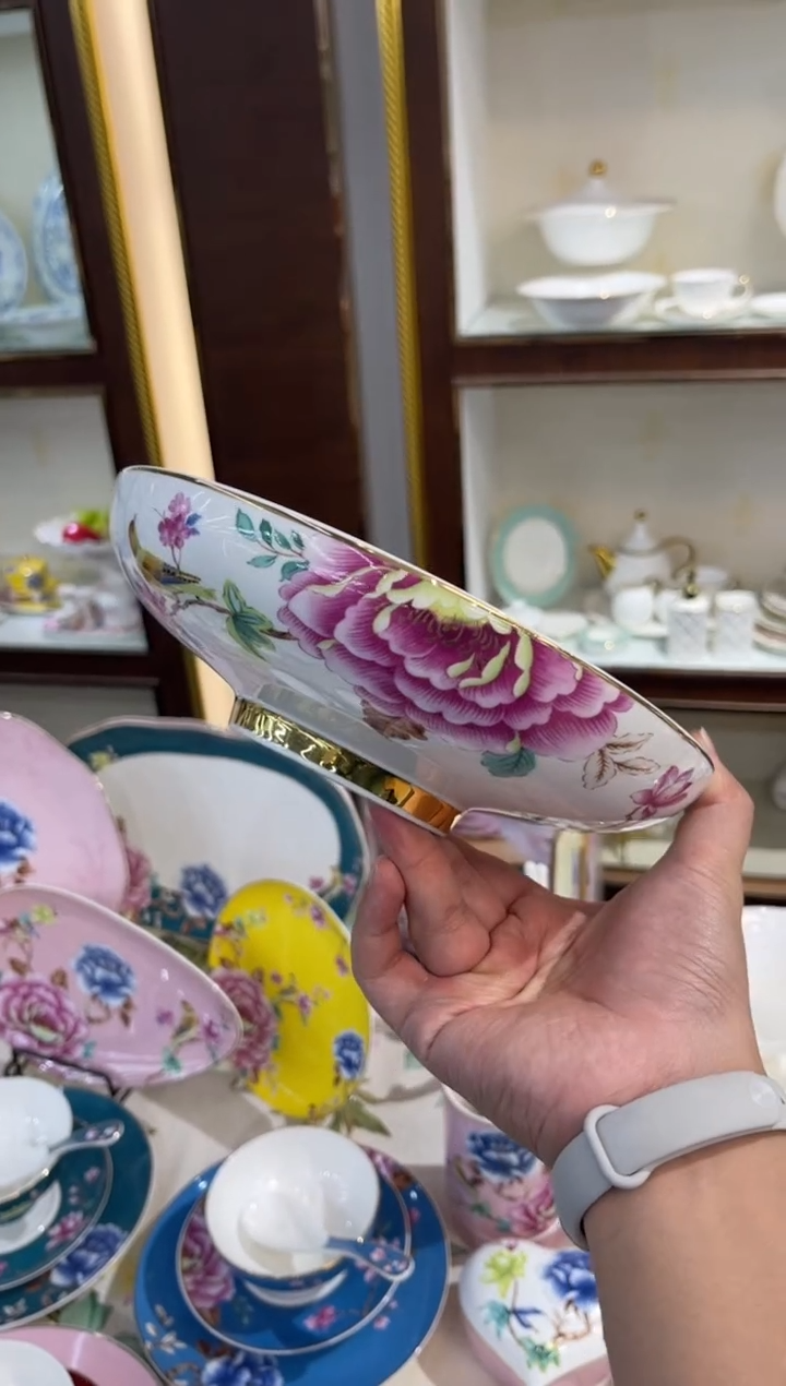 45%以上骨粉骨瓷8英寸高脚深盘