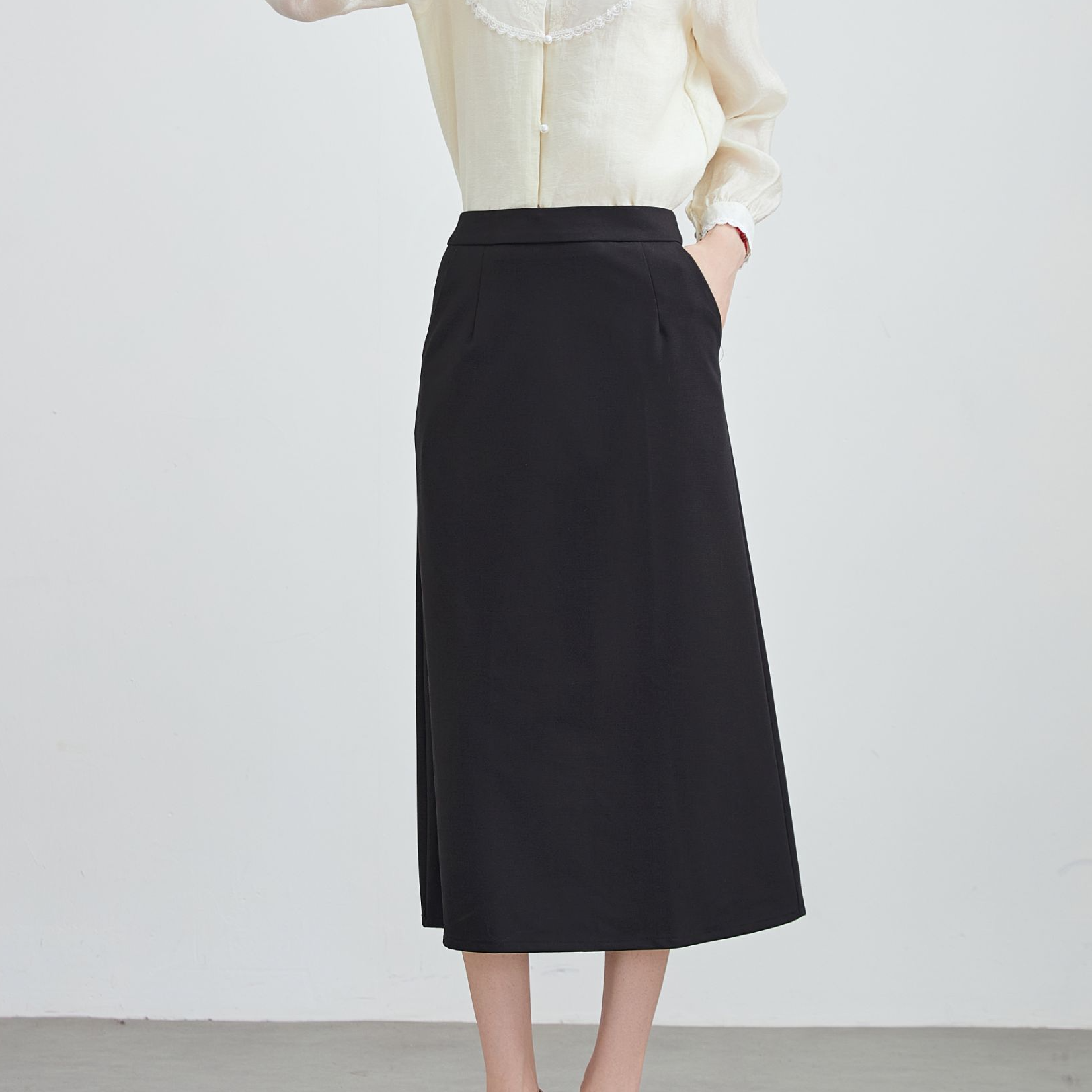 A版半身裙秋季新款时尚百搭收腰显瘦知性优雅遮肚气质中长款裙子