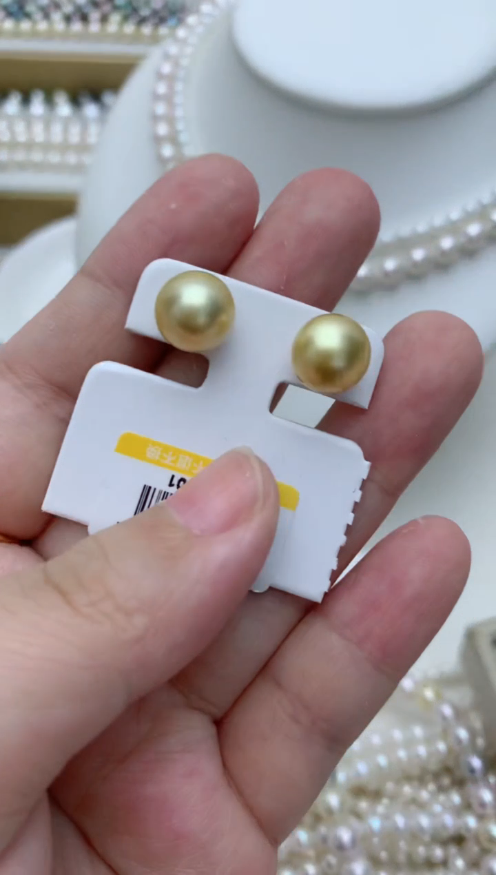 18K金镶嵌海水珍珠耳饰q78 