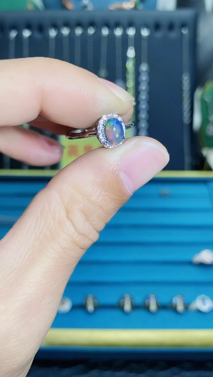 【闪购商品】欧泊戒指银S925镶嵌1121