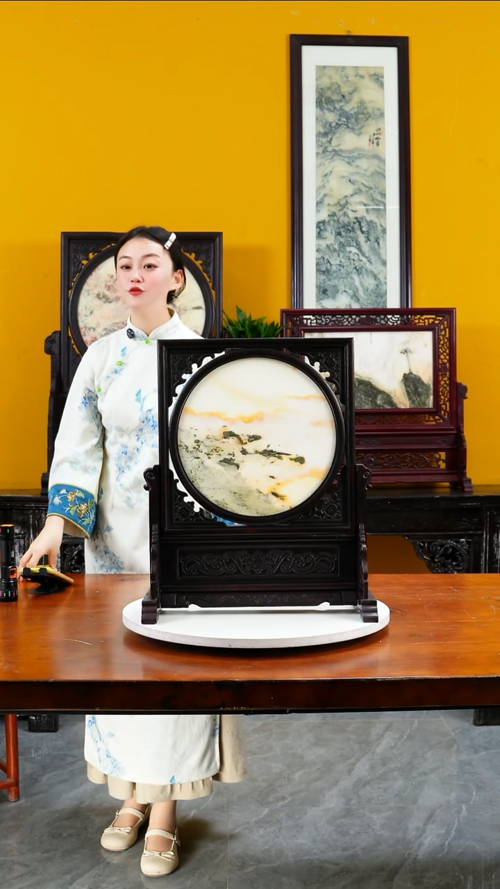 石材天然大理石画摆件