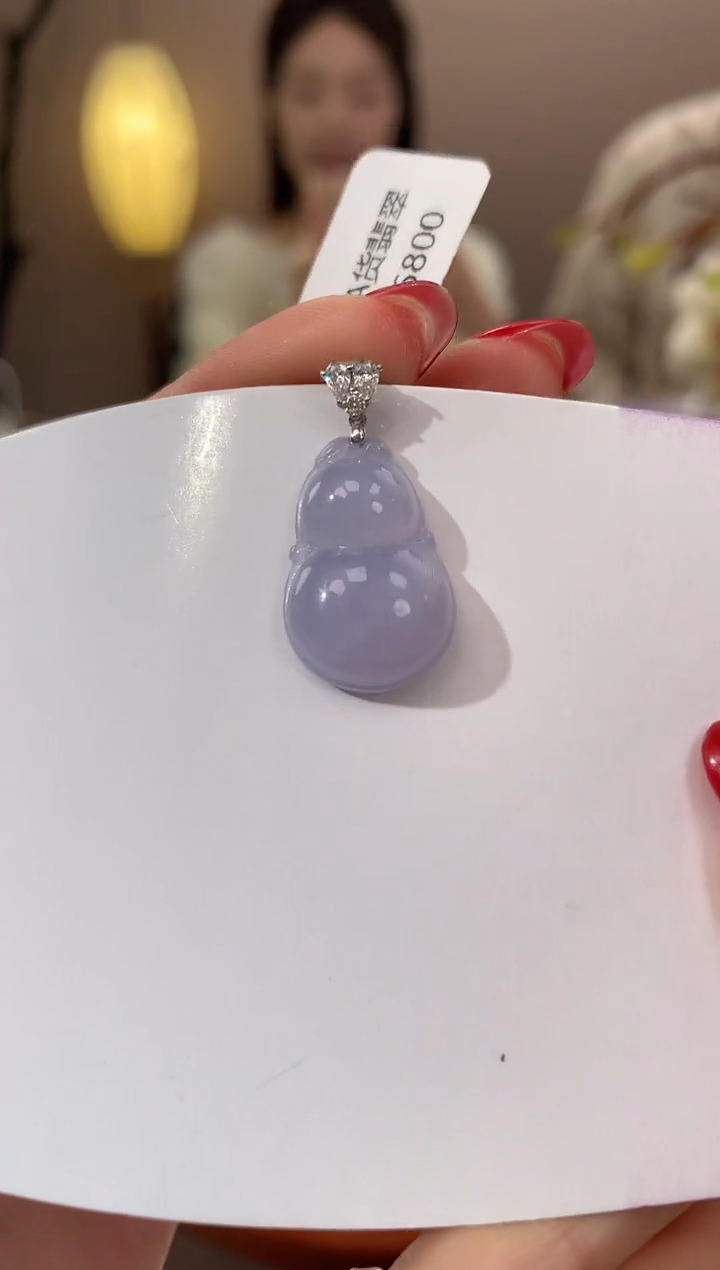 【闪购商品】翡翠颈饰18K金镶嵌天然缅甸a货翡翠