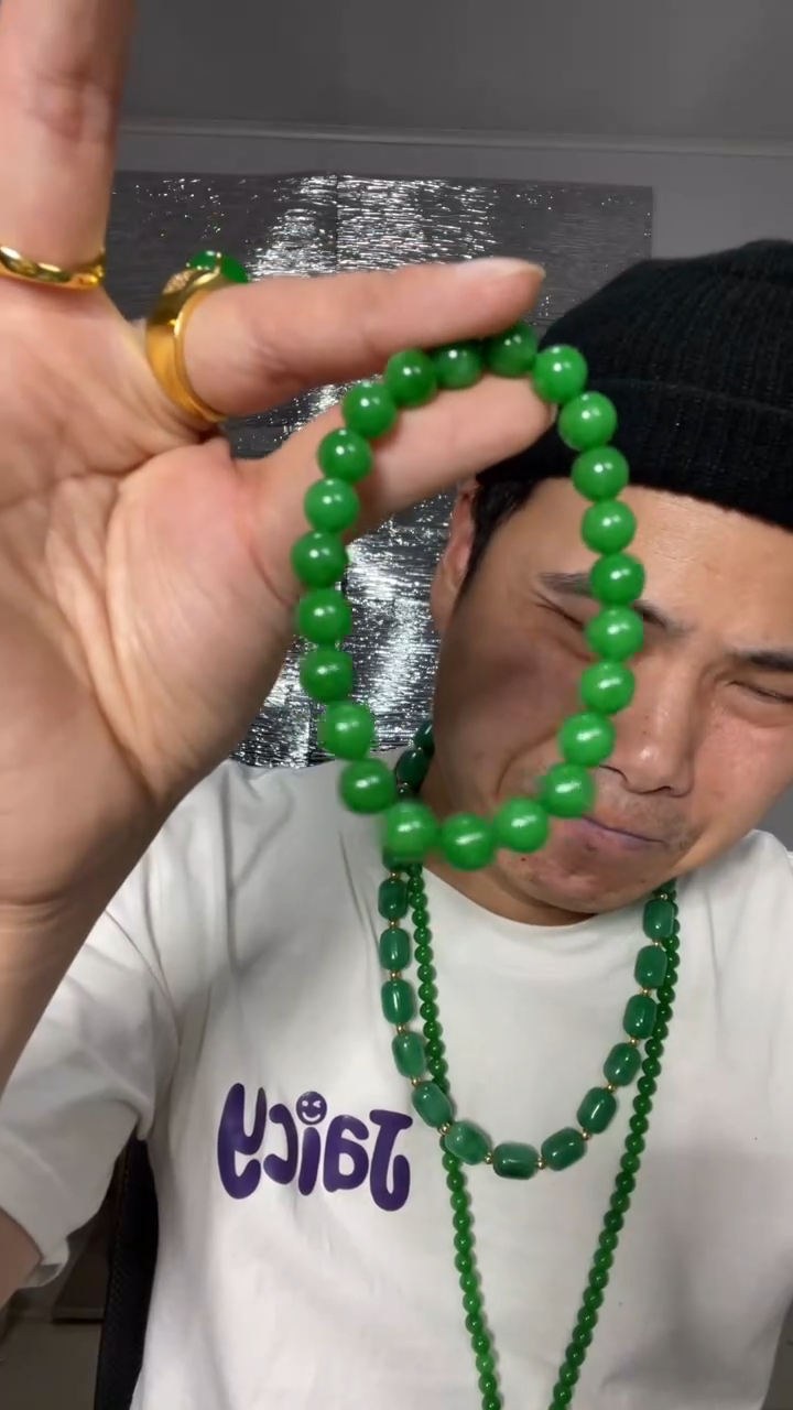 未镶嵌手串翡翠【小伍珠宝】缅料8m手串