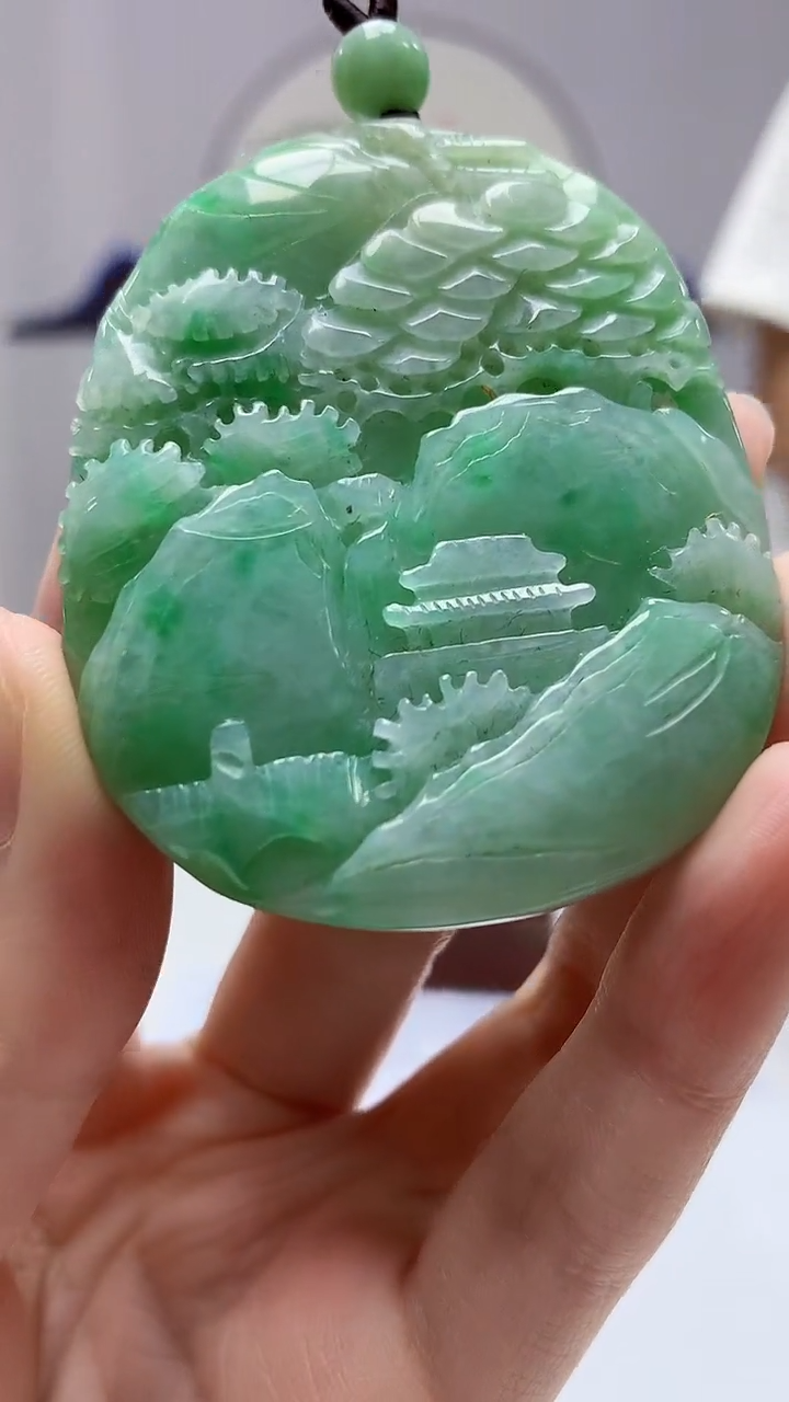 【闪购商品】定制翡翠未镶嵌4812zm-毛货挂件山水112