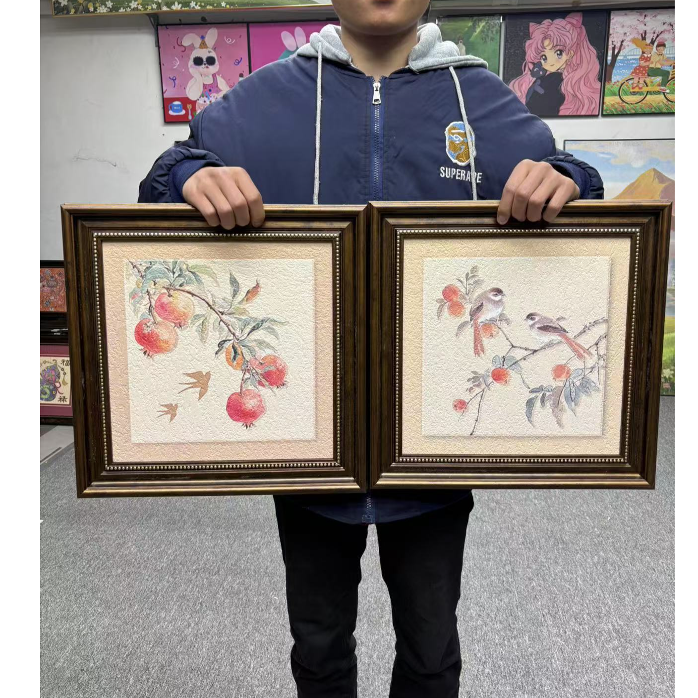 法式风平安果装饰画客厅玄关餐厅挂画艺术壁画4040