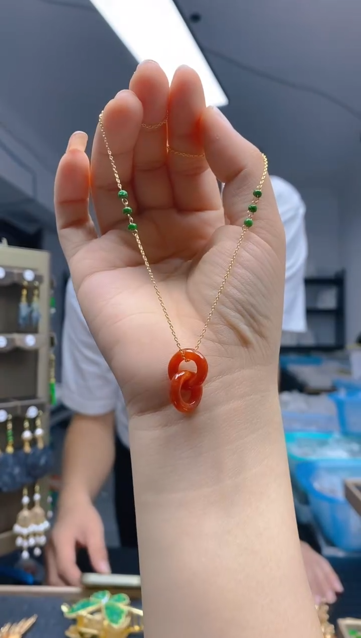 【闪购商品】翡翠耳饰合金0229翡翠锁骨链