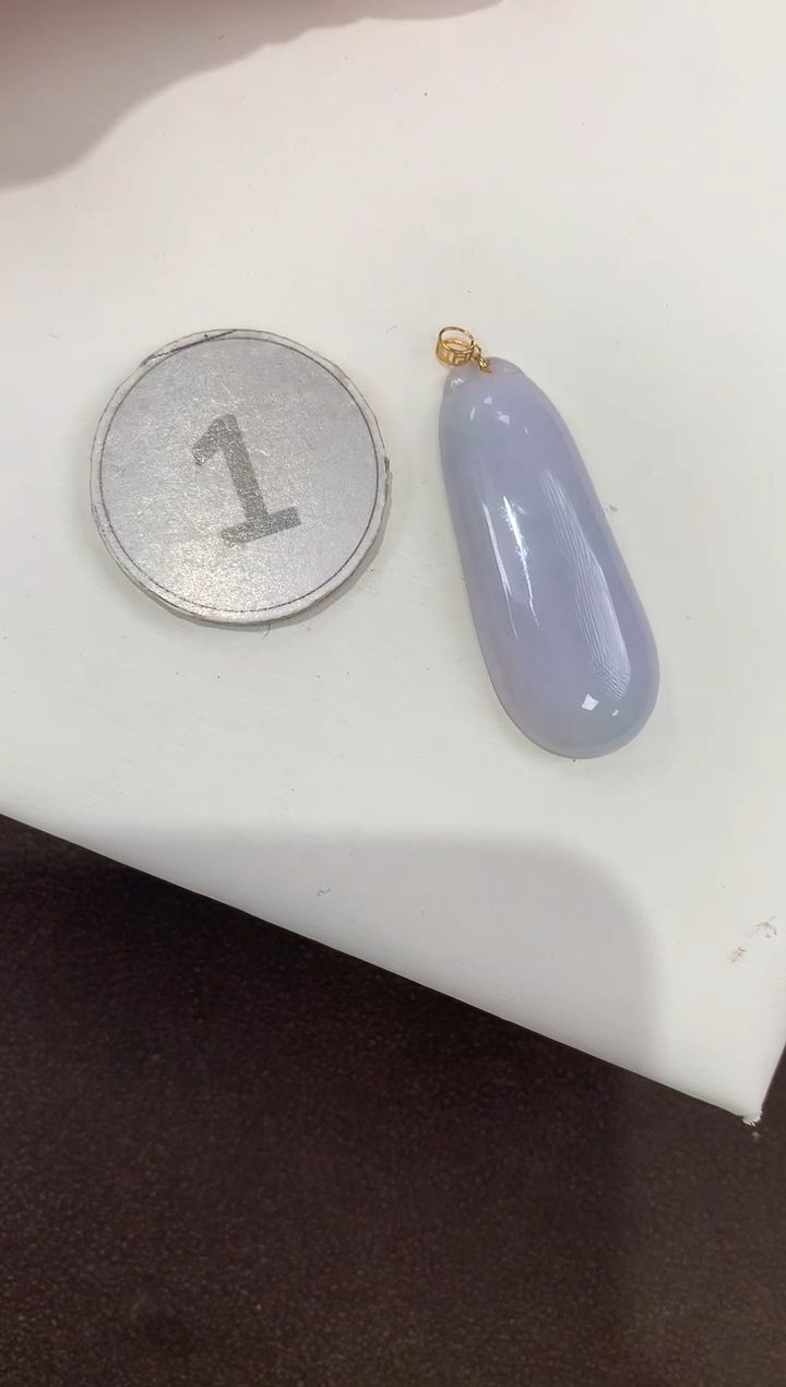 颈饰18K金镶嵌翡翠天然缅甸A货翡翠