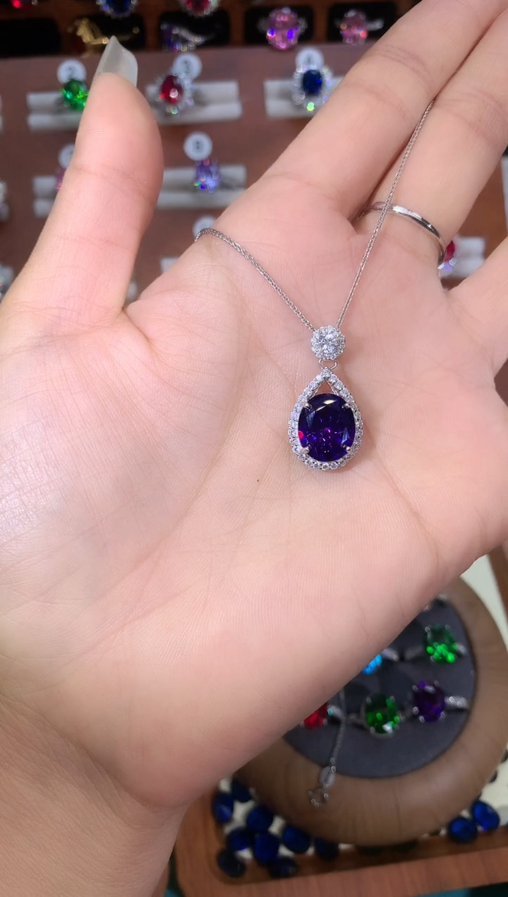 无坠链均925银帝王紫吊坠