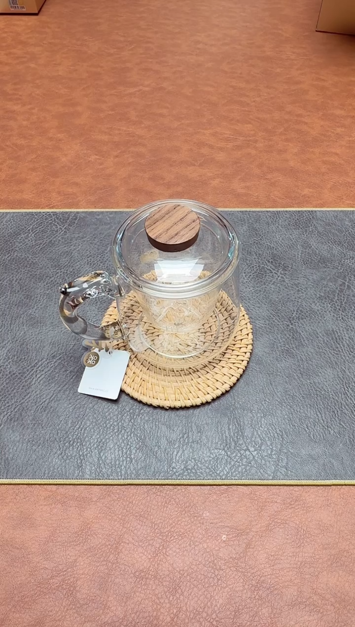 【闪购商品】禾器#承隆杯透明+藤编垫