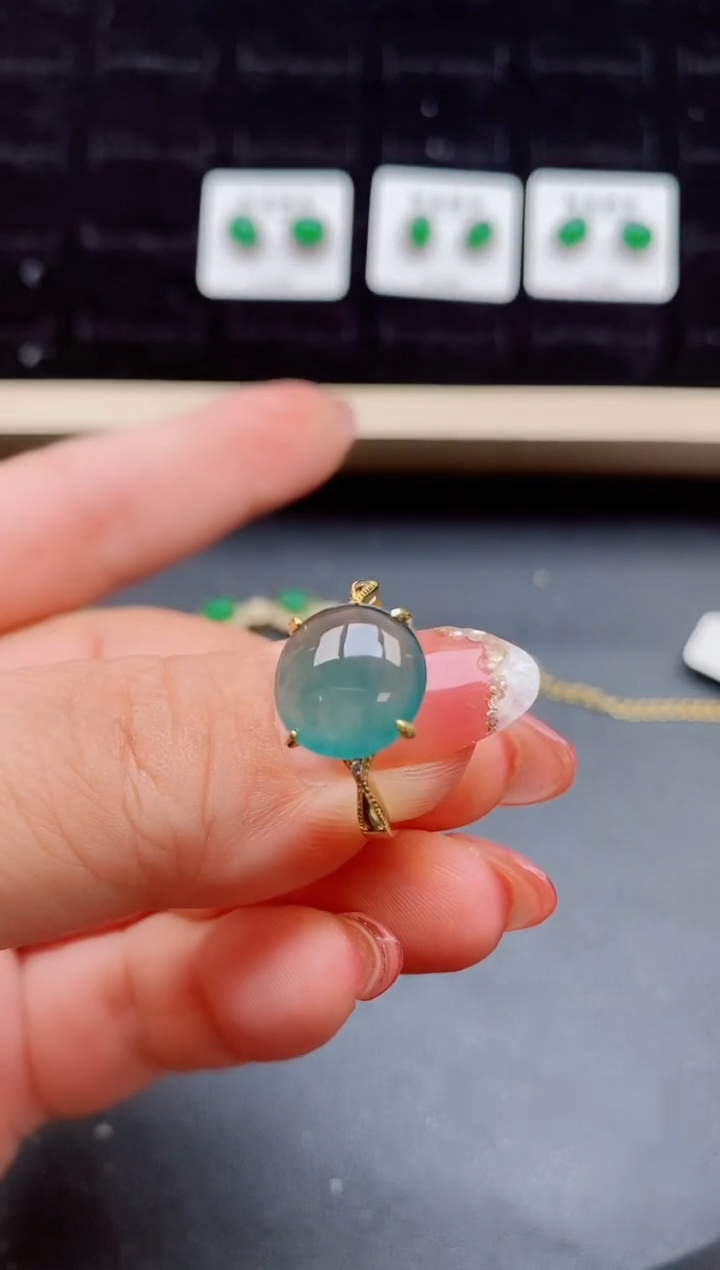 【闪购商品】翡翠戒指银S925镶嵌12112