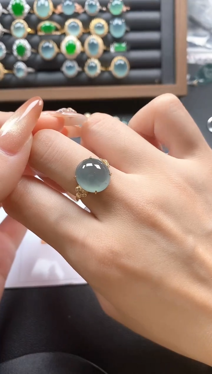 银S925镶嵌戒指翡翠0000