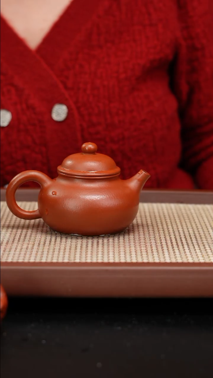 【闪购商品】紫砂茶壶黄龙山朱泥容天全手工160cc