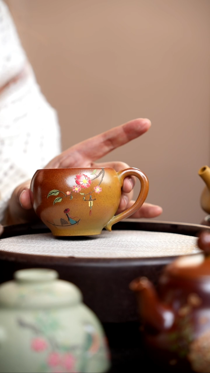 茶壶紫砂柴烧手把杯