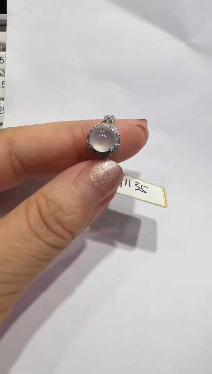 银S925镶嵌戒指翡翠925银镶翡翠戒指镶嵌45