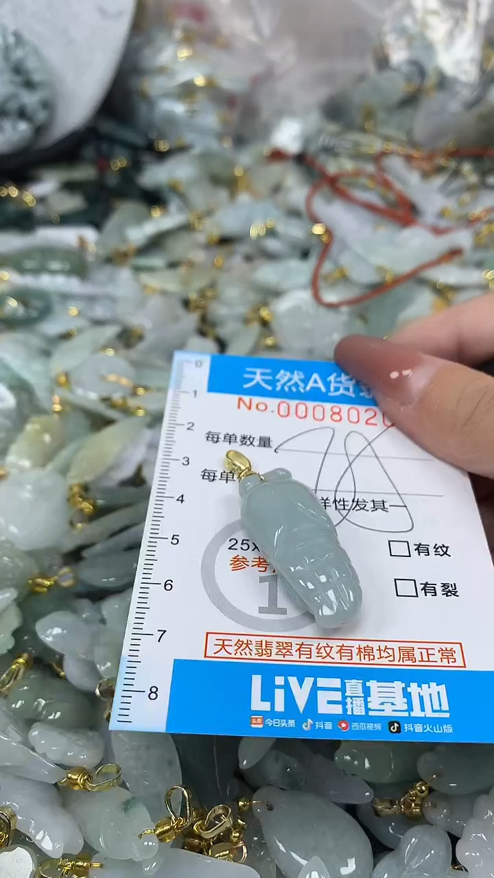 翡翠未镶嵌颈饰净货挂件-8020