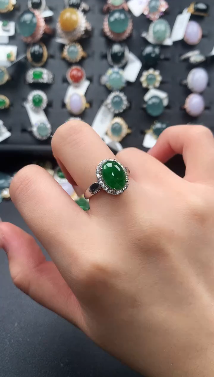 【闪购商品】翡翠戒指银S925镶嵌51241