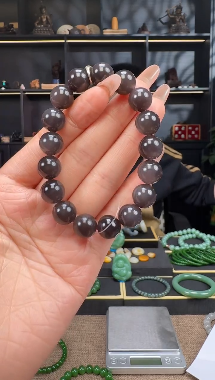 【闪购商品】和田玉1未镶嵌12mm烟紫手串