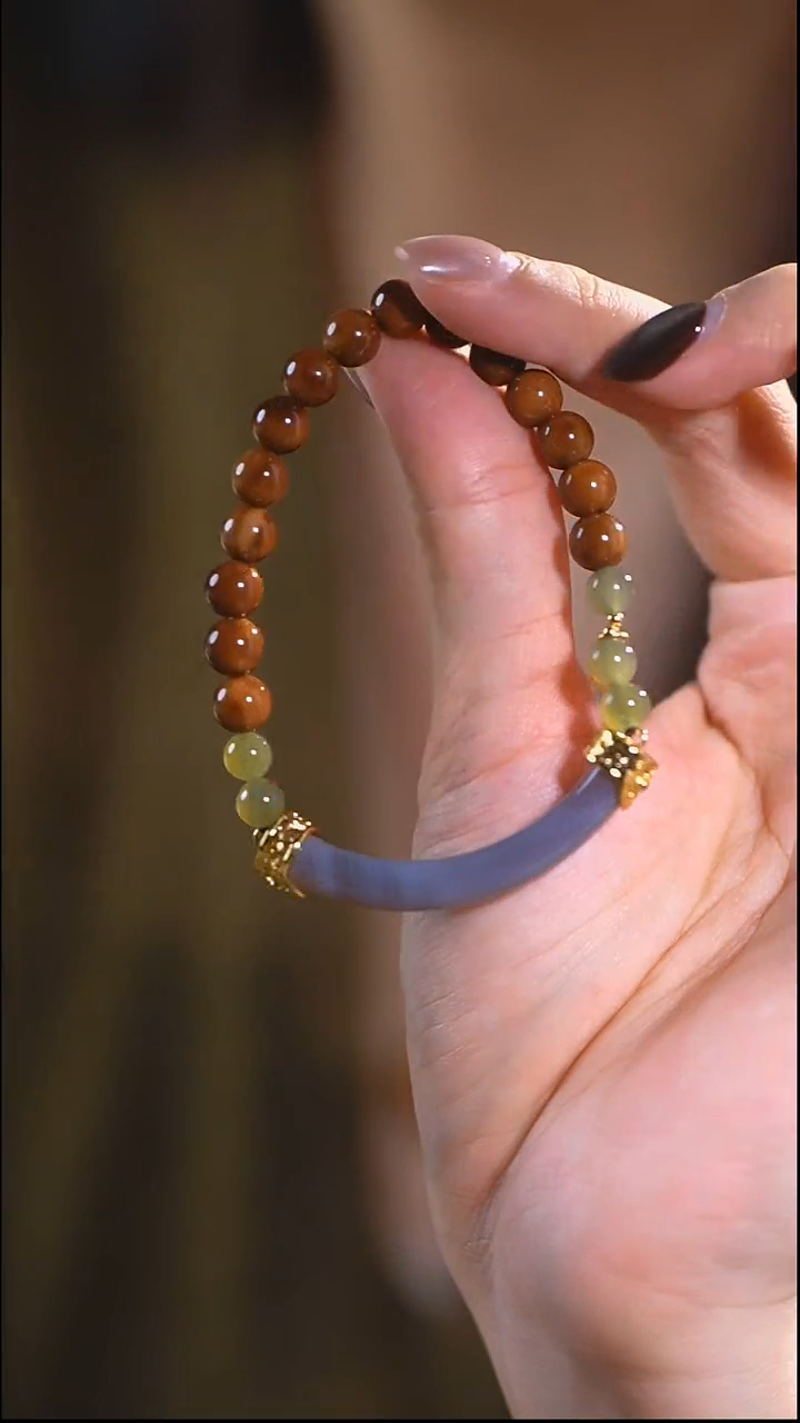 手串库克未镶嵌库克烟灰玉髓半镯