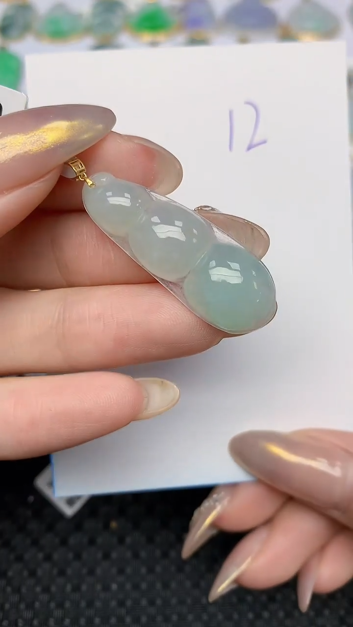 【闪购商品】翡翠18K金镶嵌颈饰 天然翡翠A货