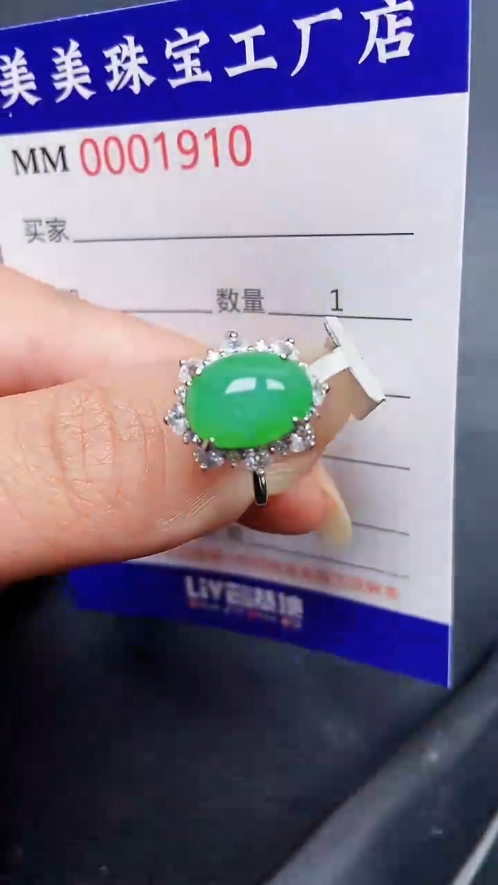 翡翠银S925镶嵌颈饰1910