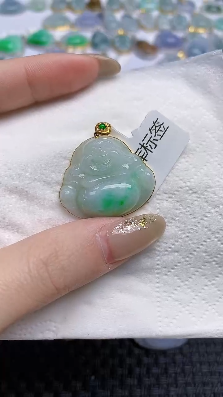 【闪购商品】翡翠颈饰18K金镶嵌天然A货翡翠 51