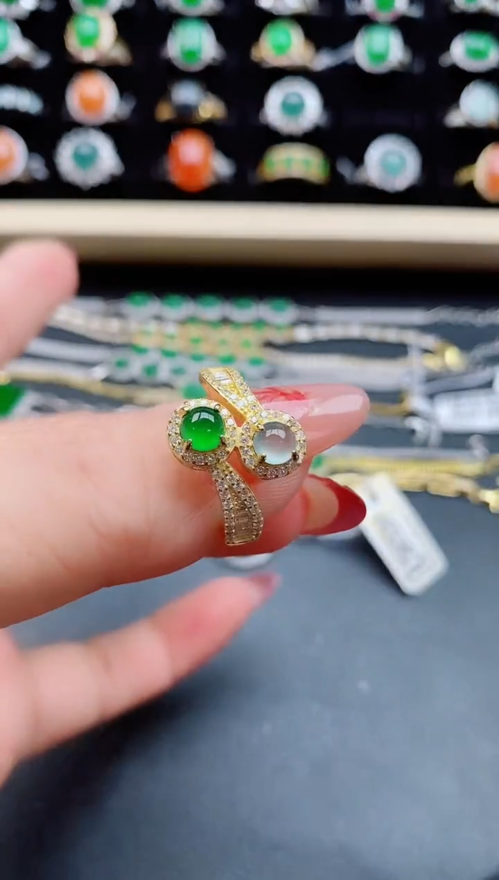 【闪购商品】翡翠戒指银S925镶嵌321321