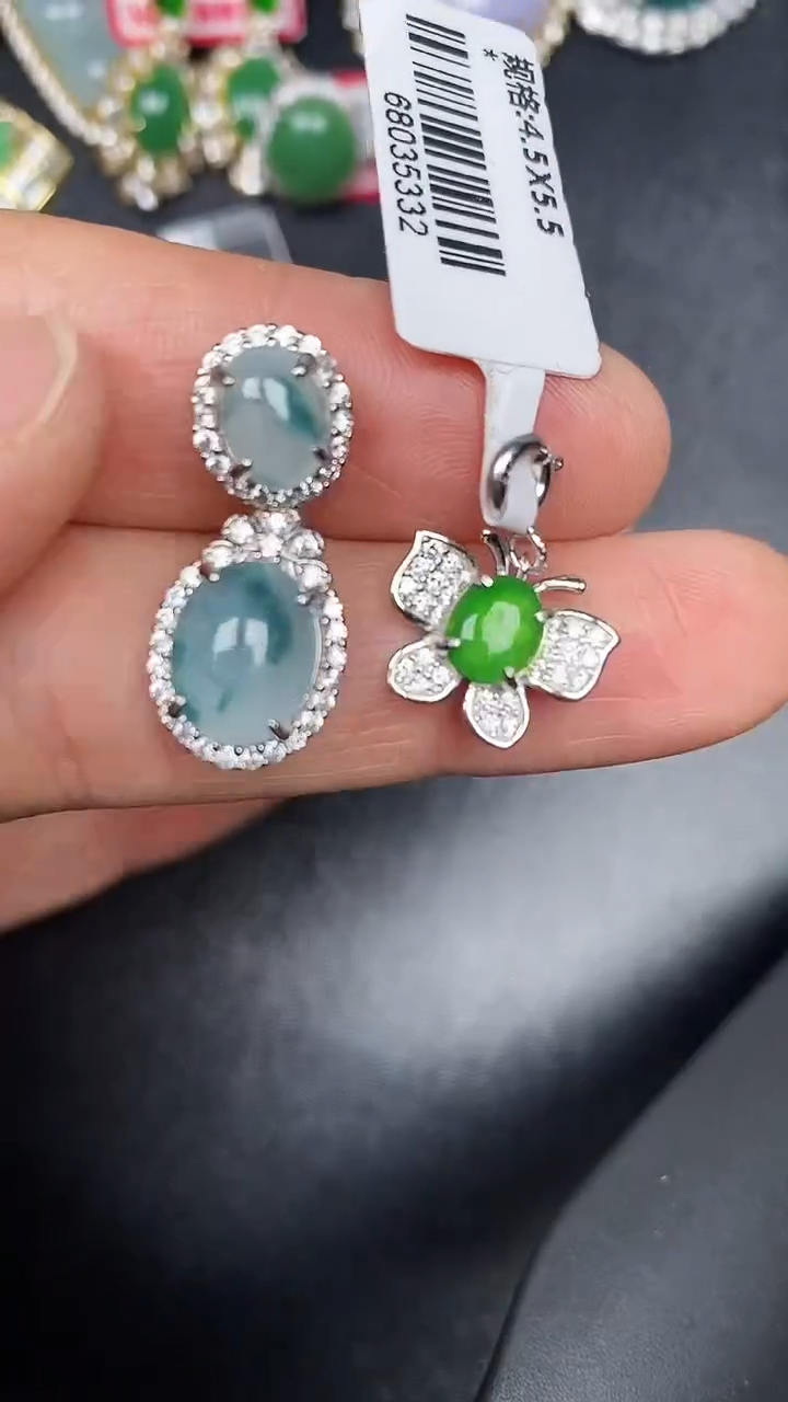 银S925镶嵌戒指翡翠1600