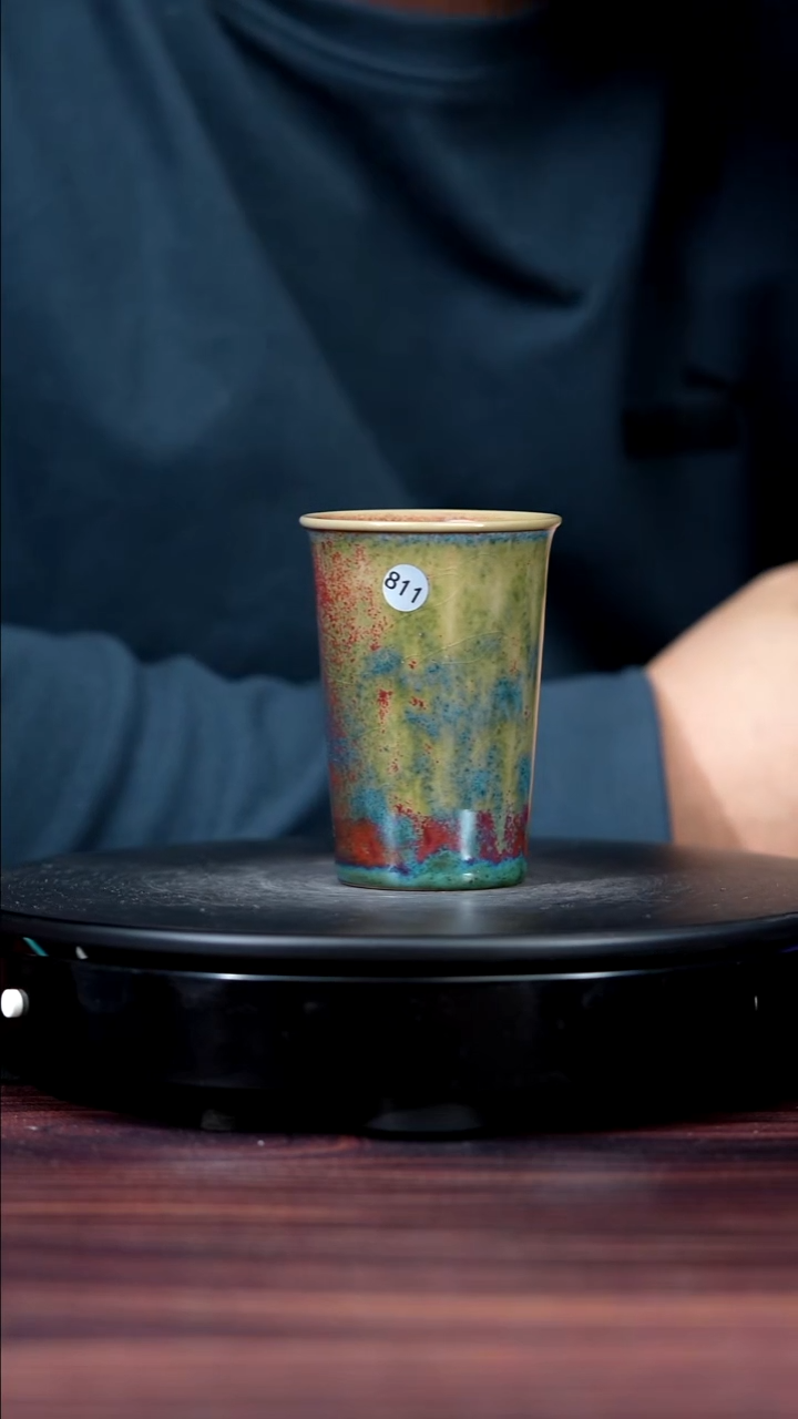杯子瓷811#李盼龙一级品原矿钧瓷直口杯
