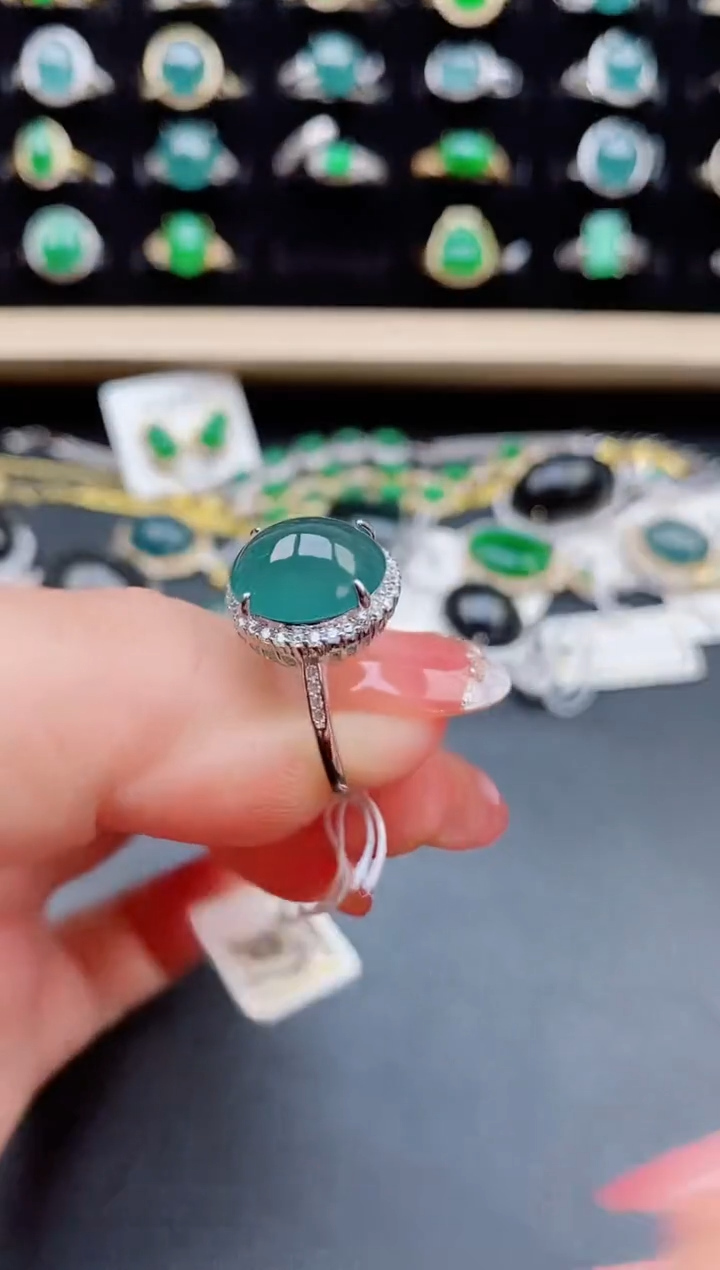【闪购商品】翡翠戒指银S925镶嵌12121