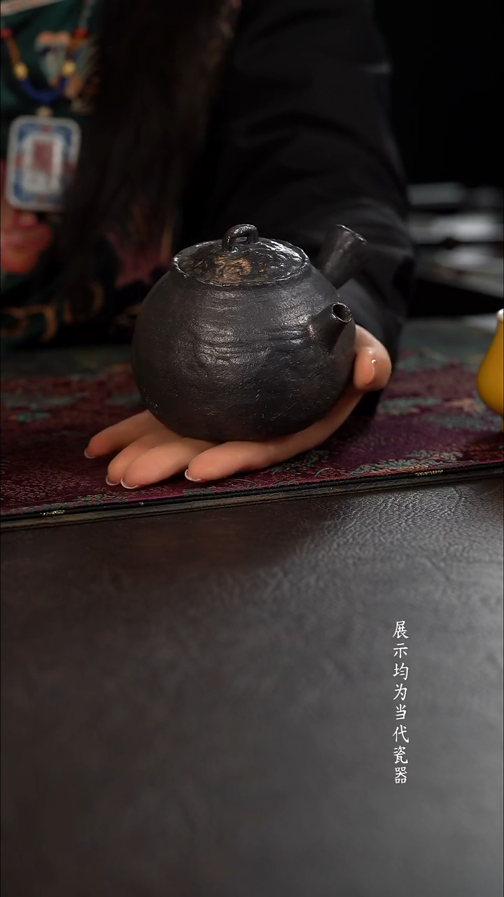 350c 伟壶柴烧煮茶壶   侧把