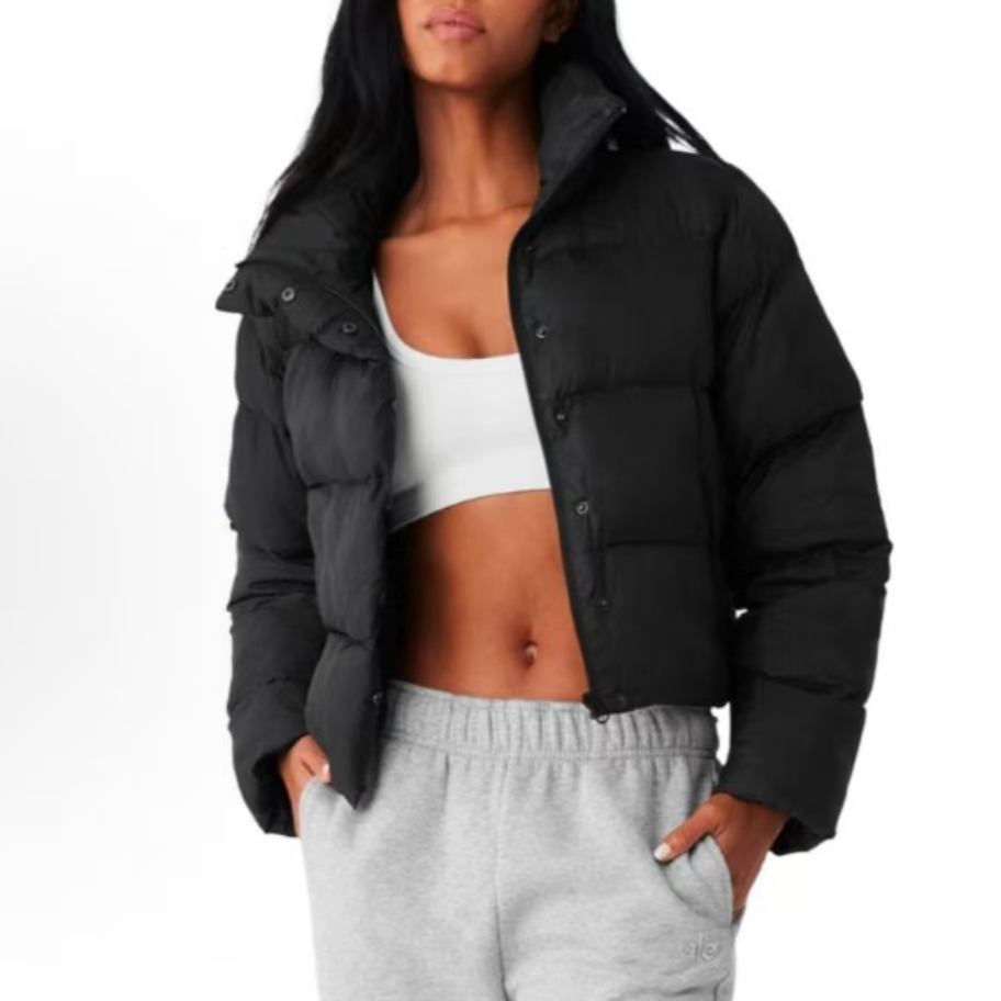 【阳哥甄选】A家短款纯色立领保暖抽绳棉服