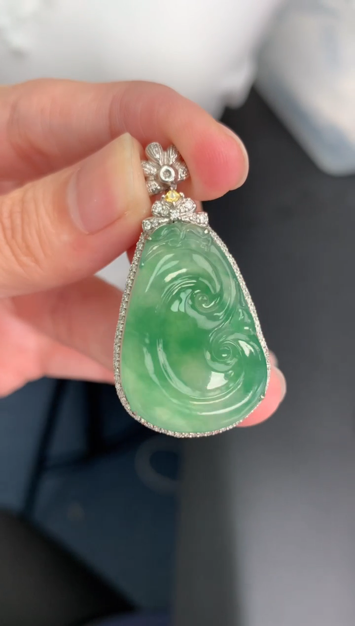 【闪购商品】定制翡翠18K金镶嵌模式推广期24小时鉴赏期