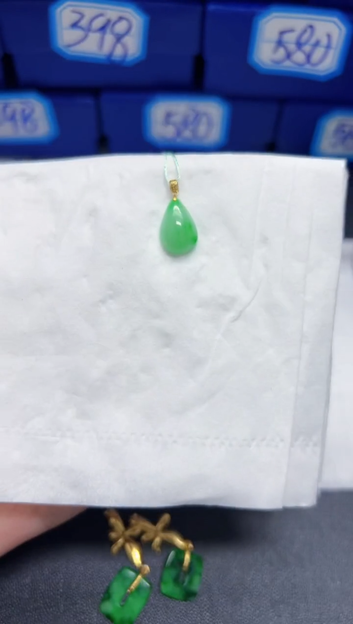 【闪购商品】翡翠颈饰18K金镶嵌Y缅料A货/支持复检/一件