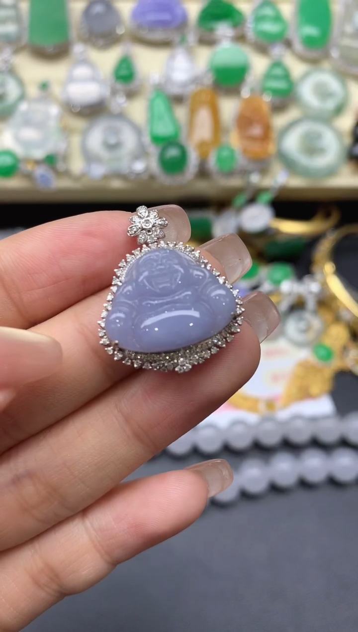 颈饰18K金镶嵌翡翠325-中国好珍宝